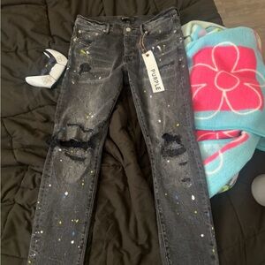 Women's Distressed Black Jeans